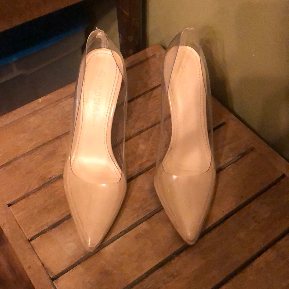 Clear size 7 wild diva heels